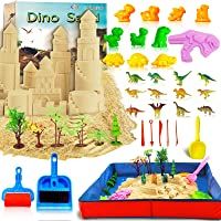 KiddosLand Arena Mágica de 3 lbs- Arena Play Sand Figuras de Dinosaurios y Criaturas prehistóricas de Juguete Never Dry…